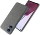 Oppo Reno 8 Lite Hoesje Hard Plastic met Stoffen Afwerking Grijs afbeelding 2