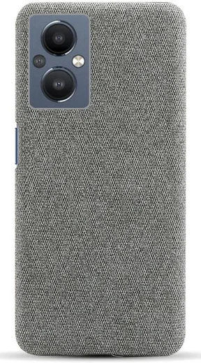 Oppo Reno 8 Lite Hoesje Hard Plastic met Stoffen Afwerking Grijs afbeelding 3