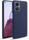 Oppo Reno 8 Lite Hoesje Hard Plastic met Stoffen Afwerking Blauw afbeelding 1