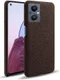 Oppo Reno 8 Lite Hoesje Hard Plastic met Stoffen Afwerking Bruin afbeelding 1