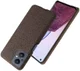 Oppo Reno 8 Lite Hoesje Hard Plastic met Stoffen Afwerking Bruin afbeelding 2
