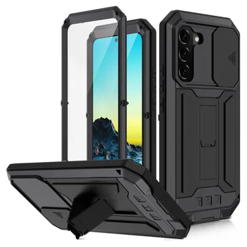R-Just Sliding Camera Samsung Galaxy S22 Plus Hoesje Waterdicht Zwart