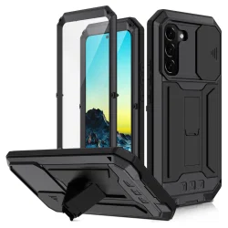 R-Just Sliding Camera Samsung Galaxy S22 Plus Hoesje Waterdicht Zwart afbeelding