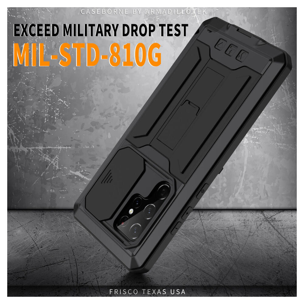 R-Just Sliding Camera Samsung Galaxy S22 Ultra Hoesje Waterdicht Zwart afbeelding 6