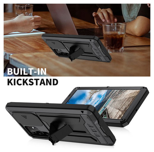 R-Just Sliding Camera Samsung Galaxy S22 Ultra Hoesje Waterdicht Zwart afbeelding 7