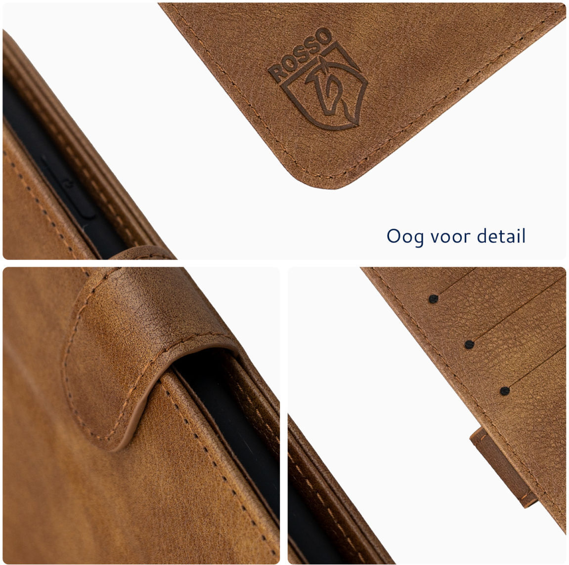 Rosso Element Samsung Galaxy S22 Plus Hoesje Book Cover Wallet Bruin afbeelding 5