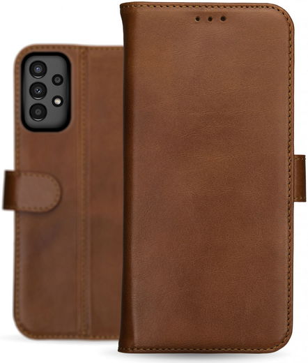 Rosso Deluxe Samsung Galaxy A13 4G Hoesje Wallet Case Echt Leer Bruin afbeelding 11