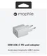 Mophie 20W USB-C Power Delivery / Quick Charge Wall Adapter Wit afbeelding 6