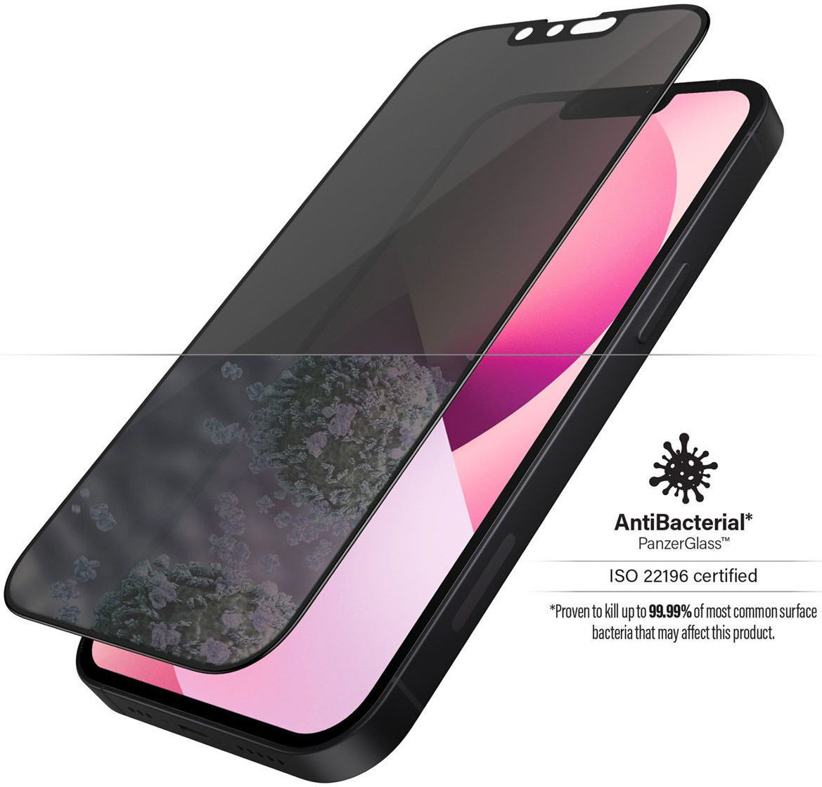 PanzerGlass iPhone 13 Mini Privacy Glass Case Friendly Antibacterieel afbeelding 2