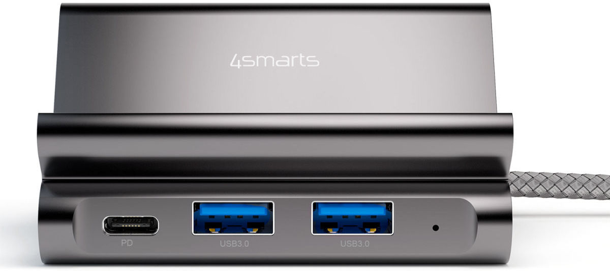 4smarts 7-in-1 Hub met Universele Tablet en Telefoonstandaard Grijs afbeelding 6