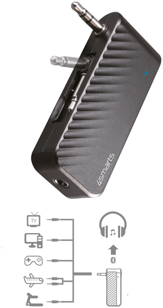 4smarts Bluetooth Audio Transmitter B9 voor Aux Apparaten Zwart afbeelding 6