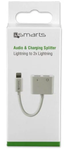 4smarts Splitter Apple Lightning naar 2x Apple Lightning Wit afbeelding 2