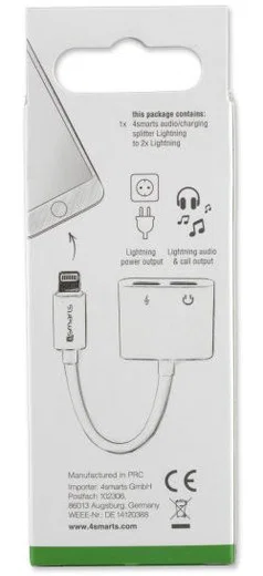 4smarts Splitter Apple Lightning naar 2x Apple Lightning Wit afbeelding 3