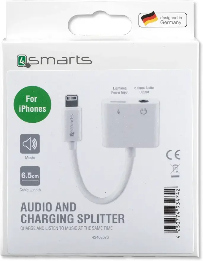 4smarts Apple Lighting Splitter naar Apple Lightning en 3.5mm Jack Aux afbeelding 3