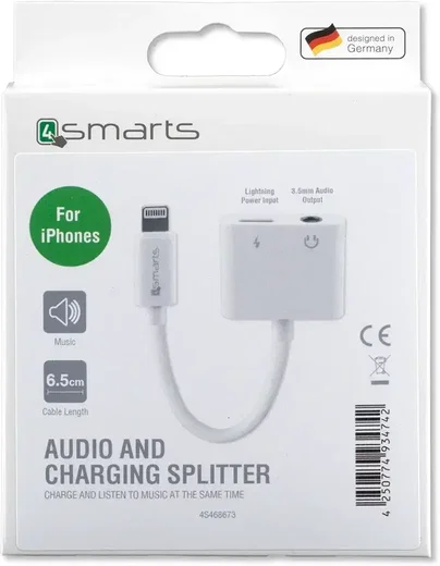 4smarts Apple Lighting Splitter naar Apple Lightning en 3.5mm Jack Aux afbeelding 3