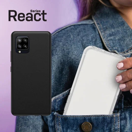 OtterBox React Samsung Galaxy A42 Hoesje Back Cover Transparant Zwart afbeelding 4