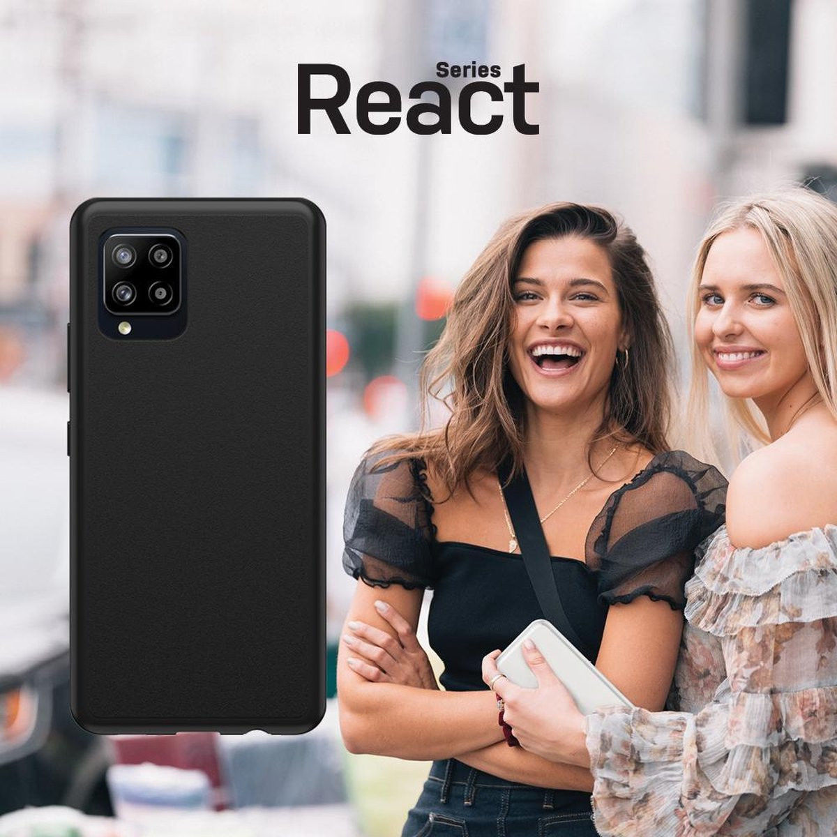 OtterBox React Samsung Galaxy A42 Hoesje Back Cover Transparant Zwart afbeelding 5