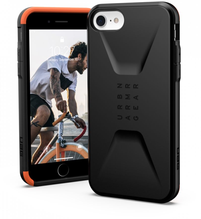 Urban Armor Gear Civilian iPhone SE (2020/2022) / 8 / 7 Hoesje Zwart afbeelding 1