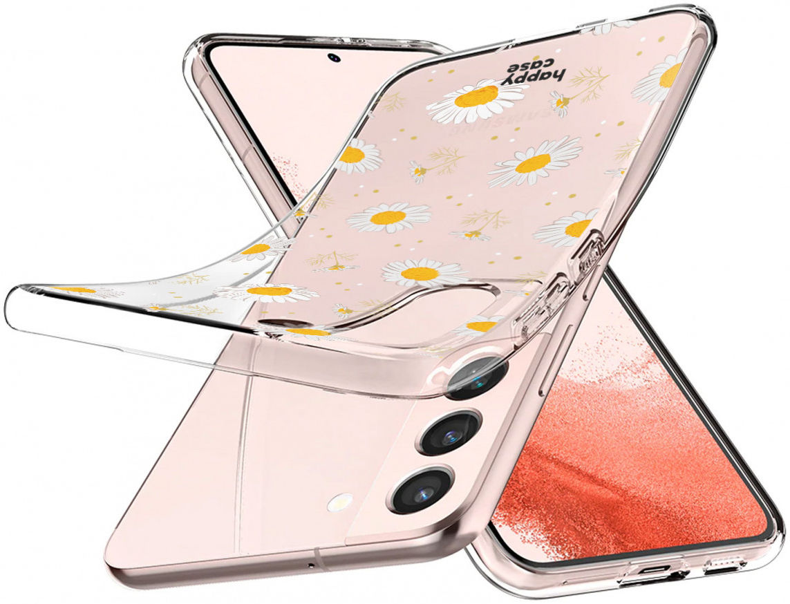 HappyCase Samsung Galaxy S22 Hoesje Flexibel TPU Bloemen Print afbeelding 4