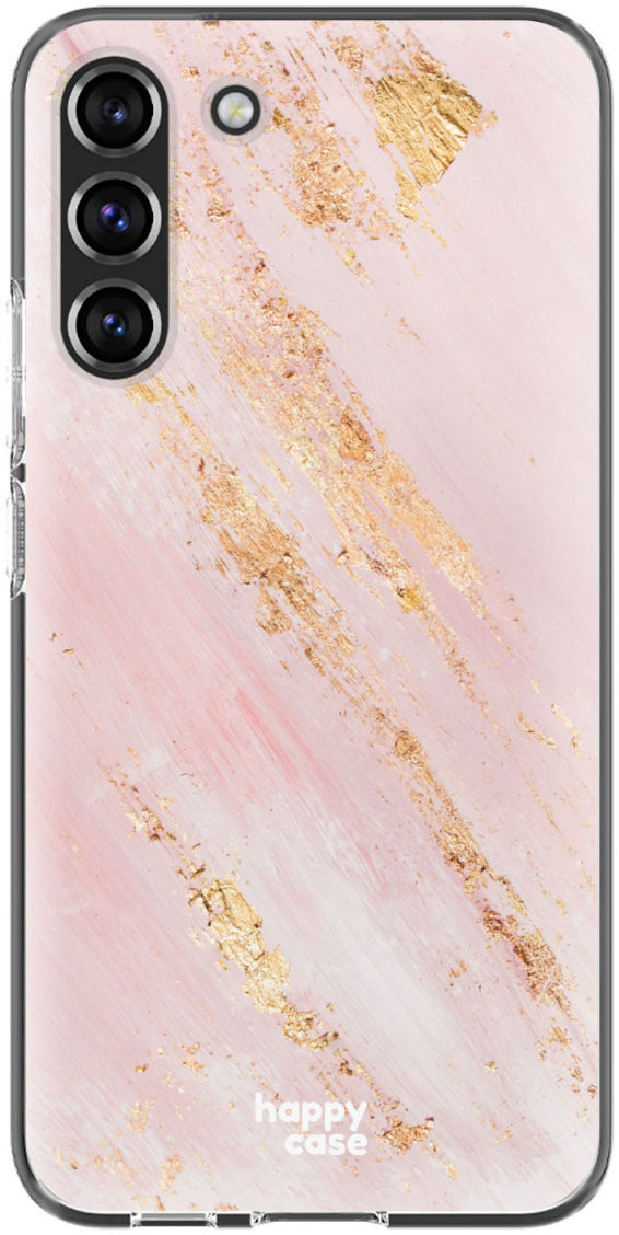 HappyCase Samsung Galaxy S22 Hoesje Flexibel TPU Pink Marmer Print afbeelding 1