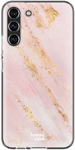 HappyCase Samsung Galaxy S22 Hoesje Flexibel TPU Pink Marmer Print afbeelding 1