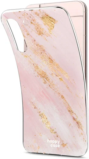 HappyCase Samsung Galaxy S22 Hoesje Flexibel TPU Pink Marmer Print afbeelding 7