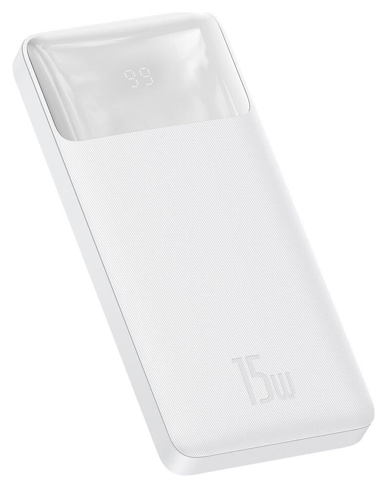Baseus Bipow 10.000 mAh Powerbank Reisformaat Met Display Wit 15W afbeelding 1