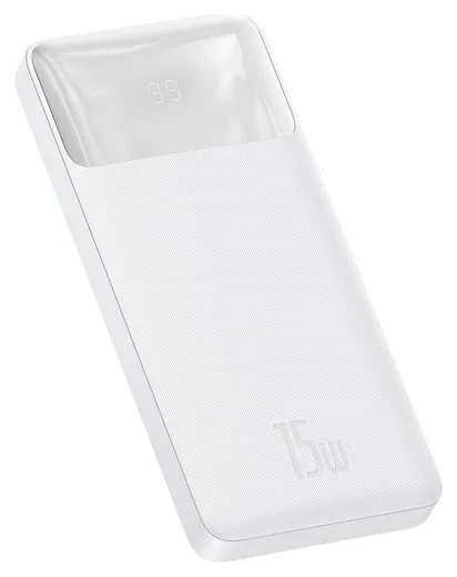 Baseus Bipow 10.000 mAh Powerbank Reisformaat Met Display Wit 15W afbeelding 1