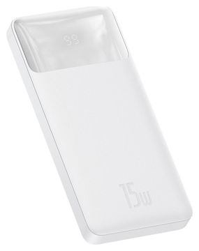 Baseus Bipow 10.000 mAh Powerbank Reisformaat Met Display Wit 15W