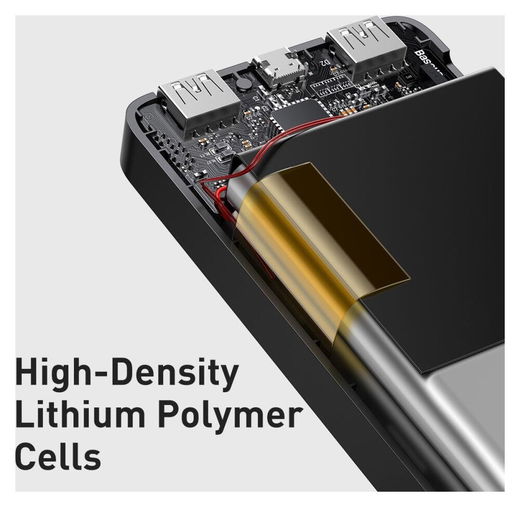 Baseus Bipow 20.000 mAh USB-C Powerbank Reisformaat Met Display Wit afbeelding 10