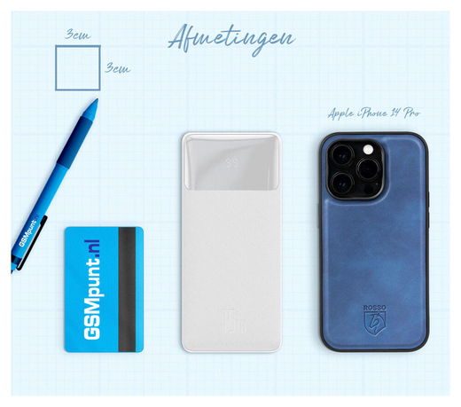 Baseus Bipow 20.000 mAh USB-C Powerbank Reisformaat Met Display Wit afbeelding 5