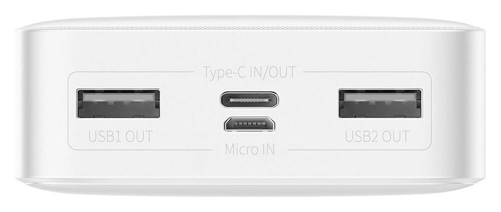 Baseus Bipow 20.000 mAh USB-C Powerbank Reisformaat Met Display Wit afbeelding 2