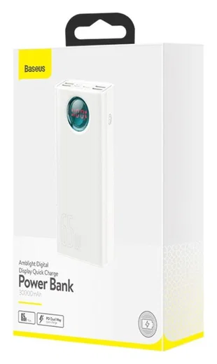Baseus Amblight 30.000 mAh Extra Krachtige Powerbank Wit 65W afbeelding 15