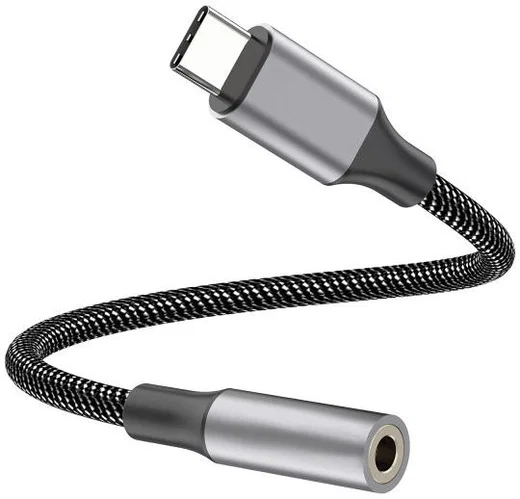4smarts USB-C naar 3.5mm Jack (Female) Aux Kabel Connector Grijs afbeelding 2