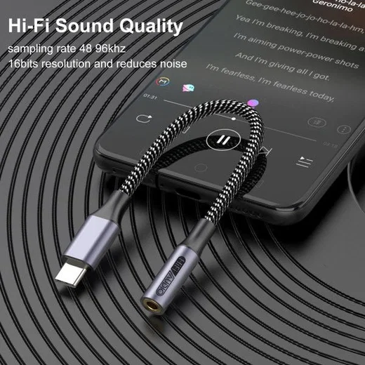 4smarts USB-C naar 3.5mm Jack (Female) Aux Kabel Connector Grijs afbeelding 5