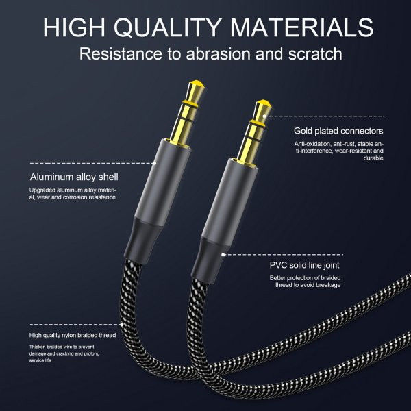 4smarts MatchCord 3.5mm Jack naar 3.5mm Jack Aux Kabel 1 Meter Zwart afbeelding 6