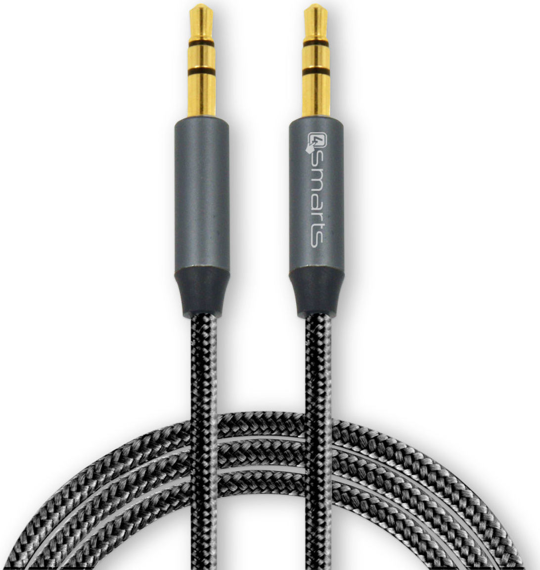 4smarts SoundCord 3.5mm Jack naar 3.5mm Jack Aux Kabel 1 Meter Zwart afbeelding 1