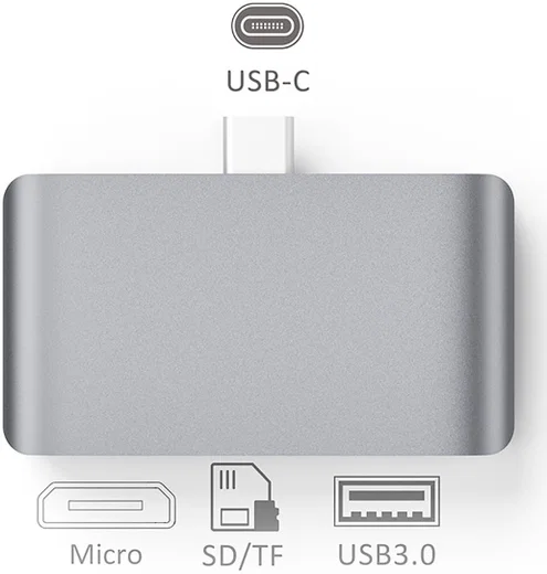 4smarts 3-in-1 Hub USB-C naar USB 3.0 / microUSB / Kaartlezer SD/TF afbeelding 3
