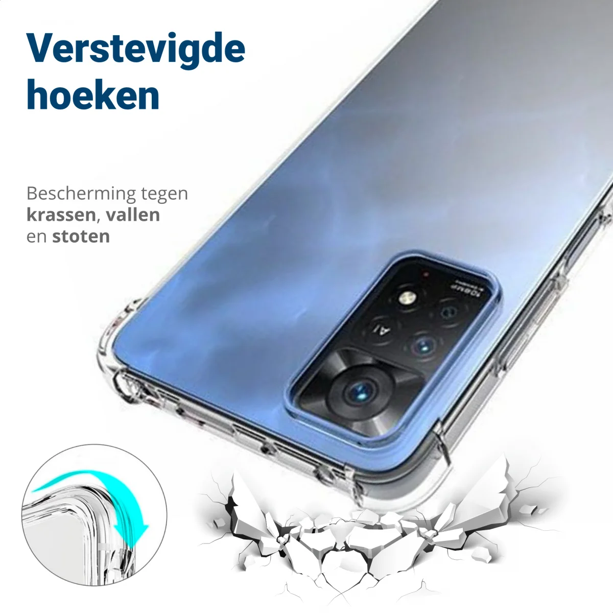 Xiaomi Redmi Note 11 Pro Hoesje Schokbestendig TPU Transparant afbeelding 2