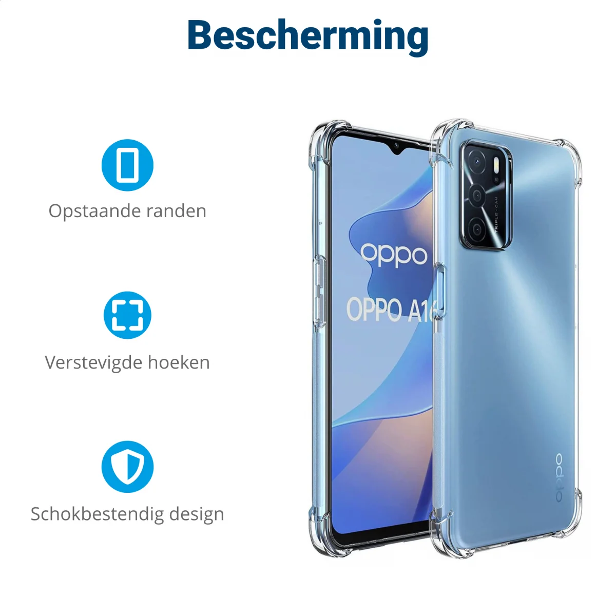 Oppo A16 / A16s / A54S Hoesje Schokbestendig en Dun TPU Transparant afbeelding 9
