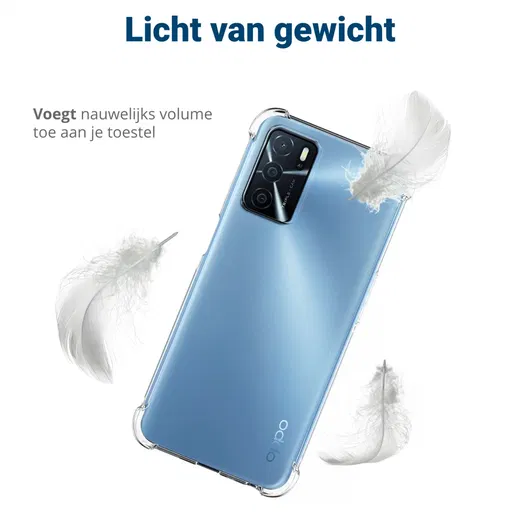Oppo A16 / A16s / A54S Hoesje Schokbestendig en Dun TPU Transparant afbeelding 7