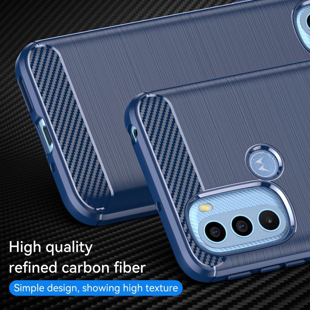 Motorola Moto G31/G41 Hoesje Geborsteld TPU Flexibele Back Cover Blauw afbeelding 3