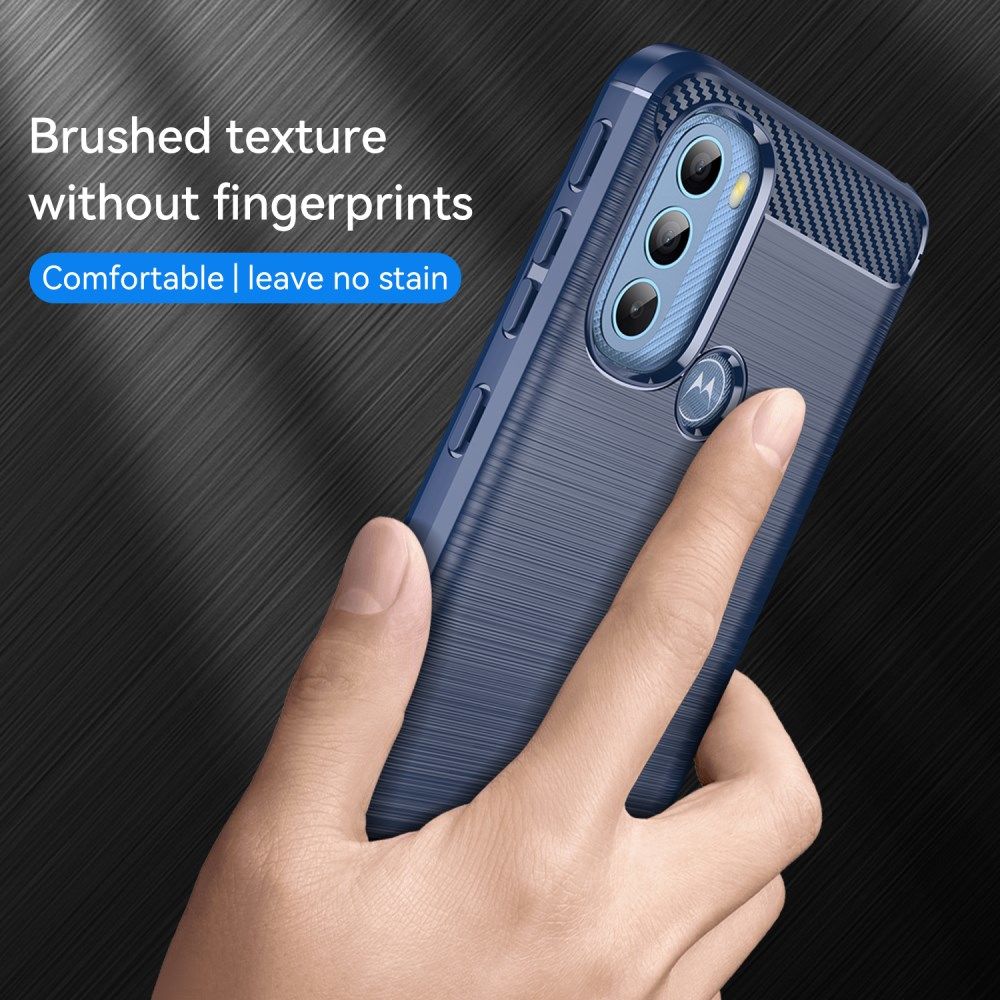 Motorola Moto G31/G41 Hoesje Geborsteld TPU Flexibele Back Cover Blauw afbeelding 4