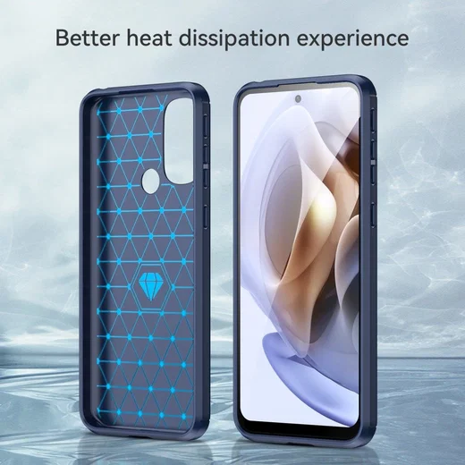 Motorola Moto G31/G41 Hoesje Geborsteld TPU Flexibele Back Cover Blauw afbeelding 5