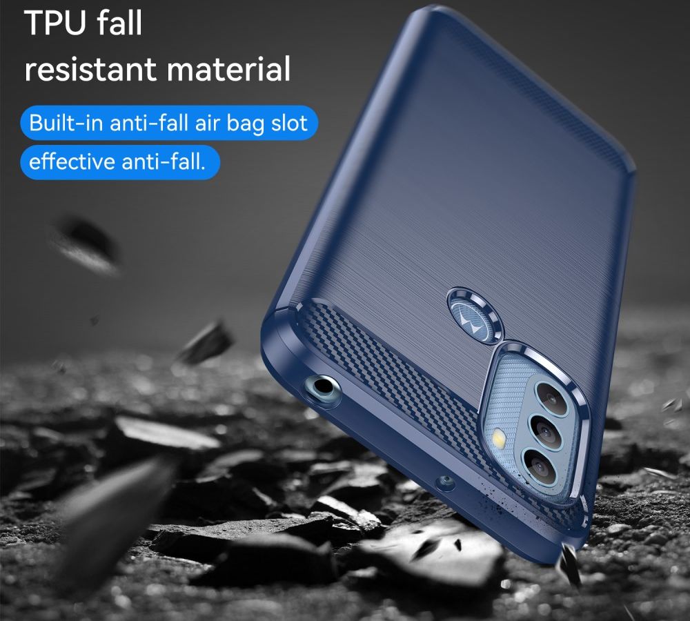 Motorola Moto G31/G41 Hoesje Geborsteld TPU Flexibele Back Cover Blauw afbeelding 6