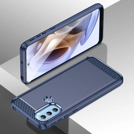 Motorola Moto G31/G41 Hoesje Geborsteld TPU Flexibele Back Cover Blauw afbeelding 7