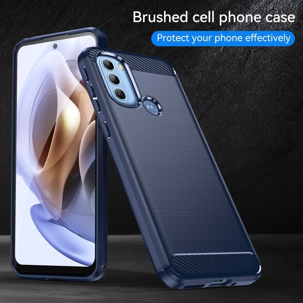 Motorola Moto G31/G41 Hoesje Geborsteld TPU Flexibele Back Cover Blauw afbeelding 8