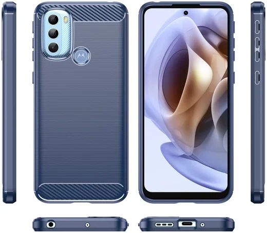 Motorola Moto G31/G41 Hoesje Geborsteld TPU Flexibele Back Cover Blauw afbeelding 10