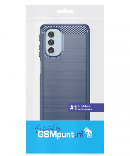Motorola Moto G51 5G Hoesje Geborsteld TPU Back Cover Blauw afbeelding 2