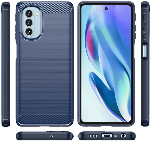 Motorola Moto G51 5G Hoesje Geborsteld TPU Back Cover Blauw afbeelding 11